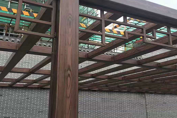 秦皇岛车库入口不锈钢仿木纹漆施工